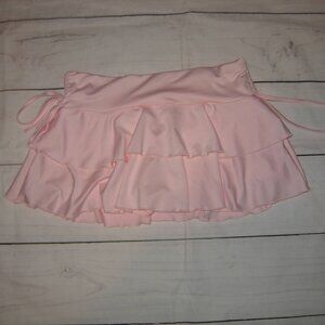 Pink Skort Swim Bottom Tiered Ruffle L